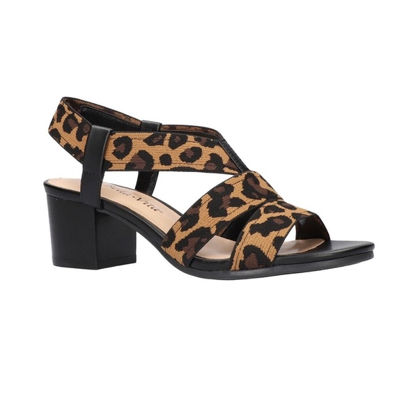 Bella Vita Women Leopard Jodi Stretch Sandal 6.5M New - Picture 1 of 10